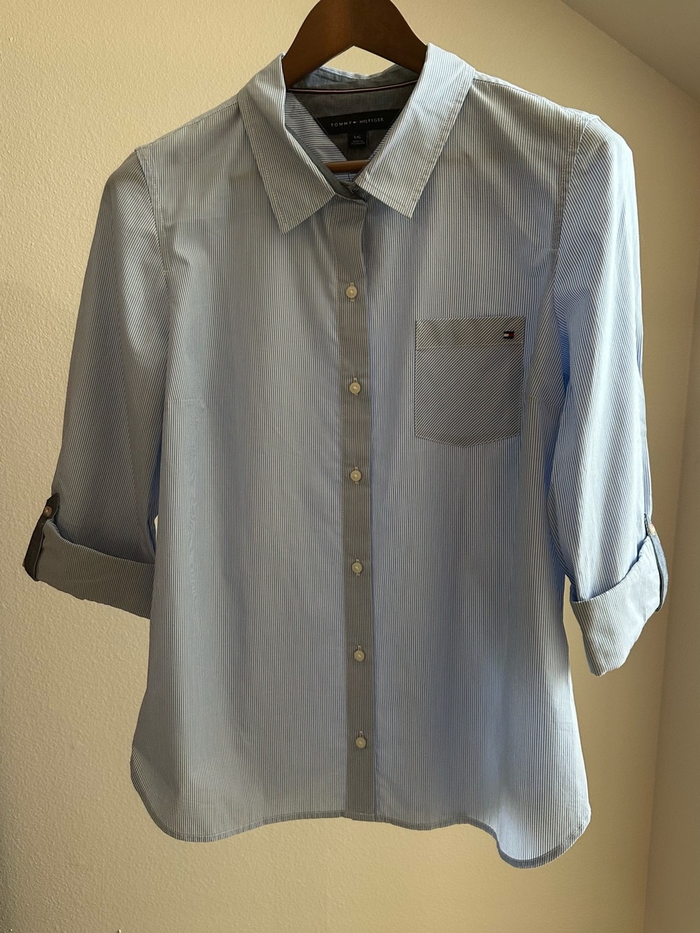 Tommy Hilfiger Light Blue Pinstripe  Button-Down Shirt NWT